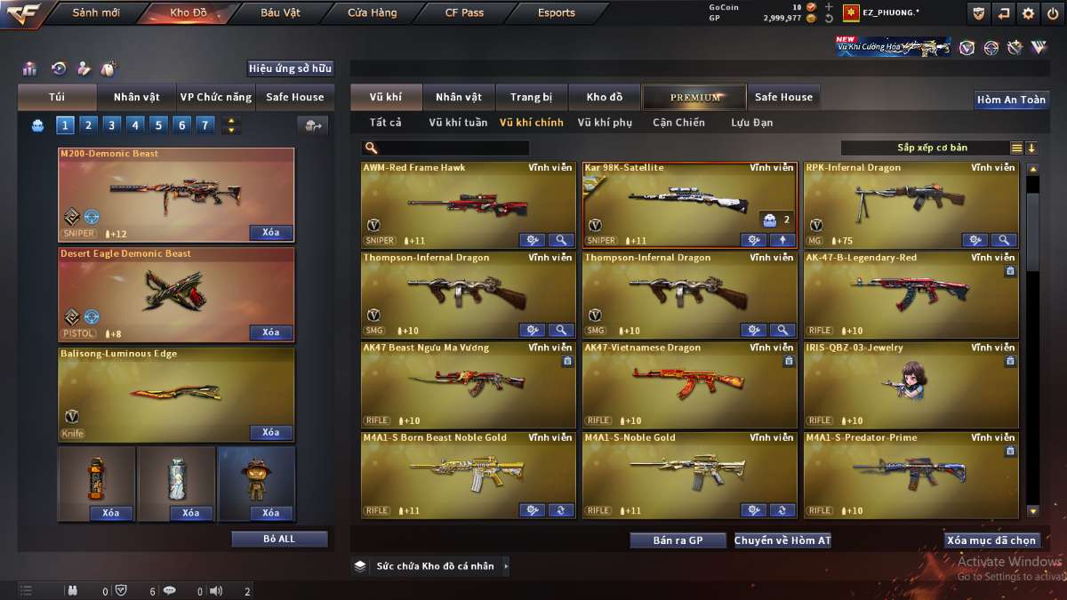 shop acc cf uy tin gia re